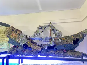 Aquarium Eye-Catcher – 1m Wrecked Pirate Ship Decoration