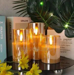 A Set of 3 Led Smokeless Non Drip Candles