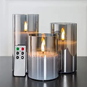 A Set of 3 Led Smokeless Non Drip Candles
