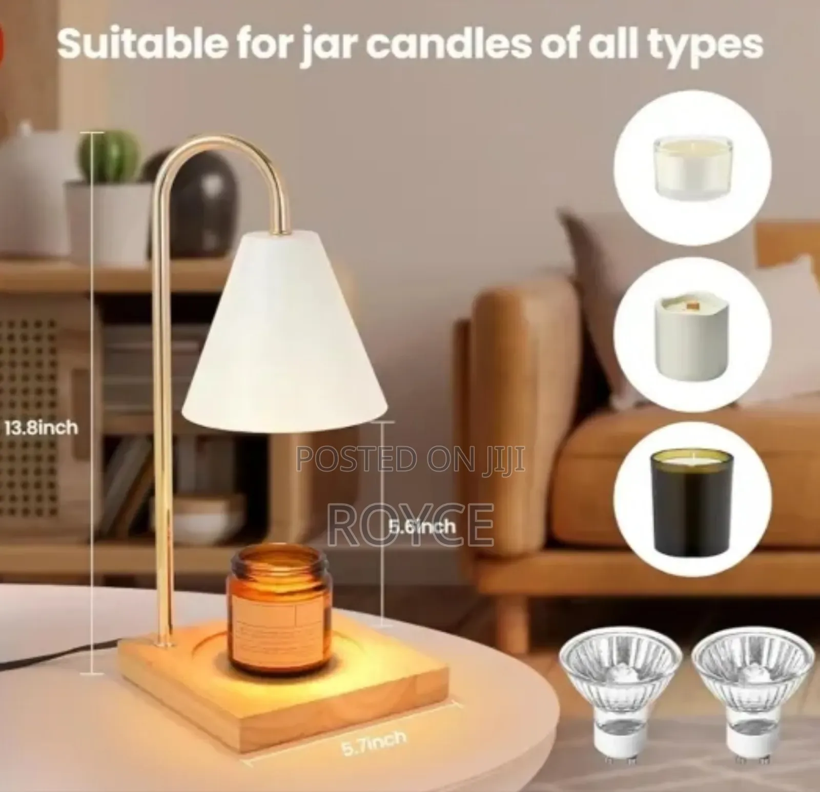 Electric Candle Wax Warmer With 2 Bulbs