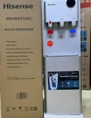 Water Dispenser (Hisense)3 Tap + Compressor, Silver; New