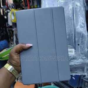 Samsung Galaxy Tab S7 Leather Flip Cover ( Black And Gray