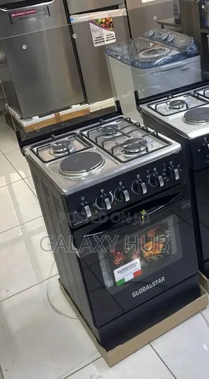 Black Globalstar Jet 3+1 Standing Cooker With Electric Oven