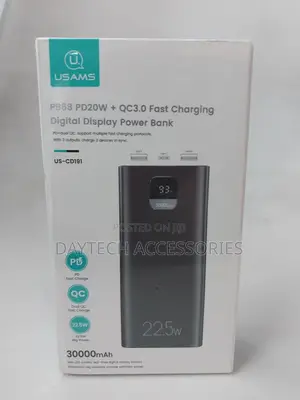 Usams Cd191 Pb68 30000mah 22.5w Digital Display Power Bank