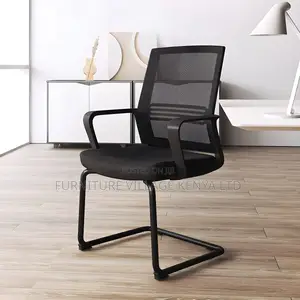 Office Chair:Stationary Conference Chair With Fixed Armrests
