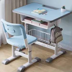 Kid's Furniture:Light Blue Kids Computer Desk With Chair