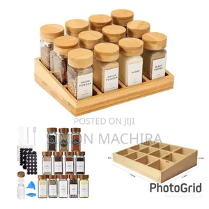 12pcs Spice Jar With Bamboo Stand