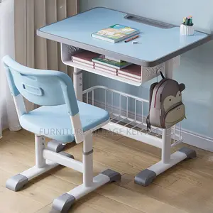 Kid's Furniture;Modern Blue Kids School Desk With Chair Set