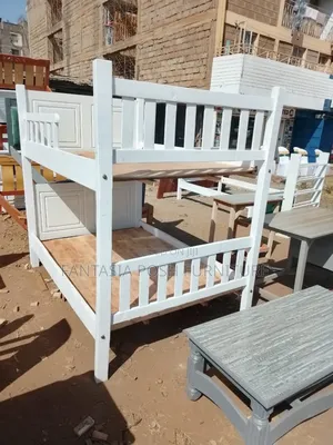 Sturdy White Double Decker Bed 4x6