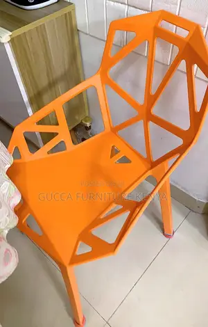 Dining Chair: Hollow Geometric Plastic Dining Office Chair
