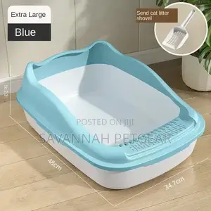 Spatter-Proof Semi-Enclosed Cat Litter Box+Free Litter Scoop