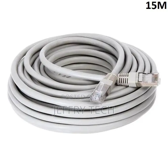 15m Grey Ethernet Rj45 Cat.6 STP Network Cable for Internet
