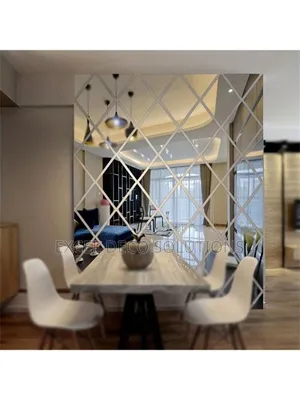 "Modern Diamond Acrylic Mirror – Geometric Wall Accent"