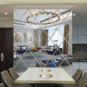 "Art Deco Diamond Mirror – Modern Acrylic Wall Piece"