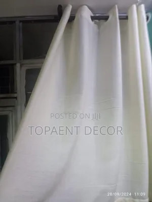 Cream Elegant Soft Plain Door and Window Curtains