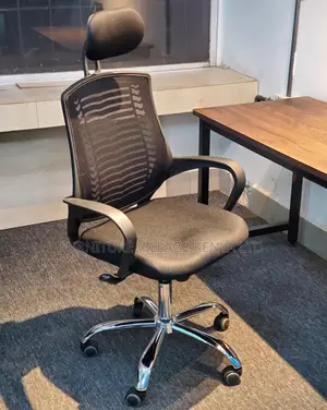 Office Chair:Simple Ergonomic Headrest Seat -Fabric Seating