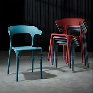 Office Chair:Office Home Plastic Dining Area Chair-Armless