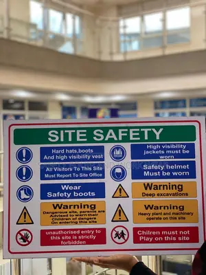 Site Safety Sign – Warning: Falling Objects