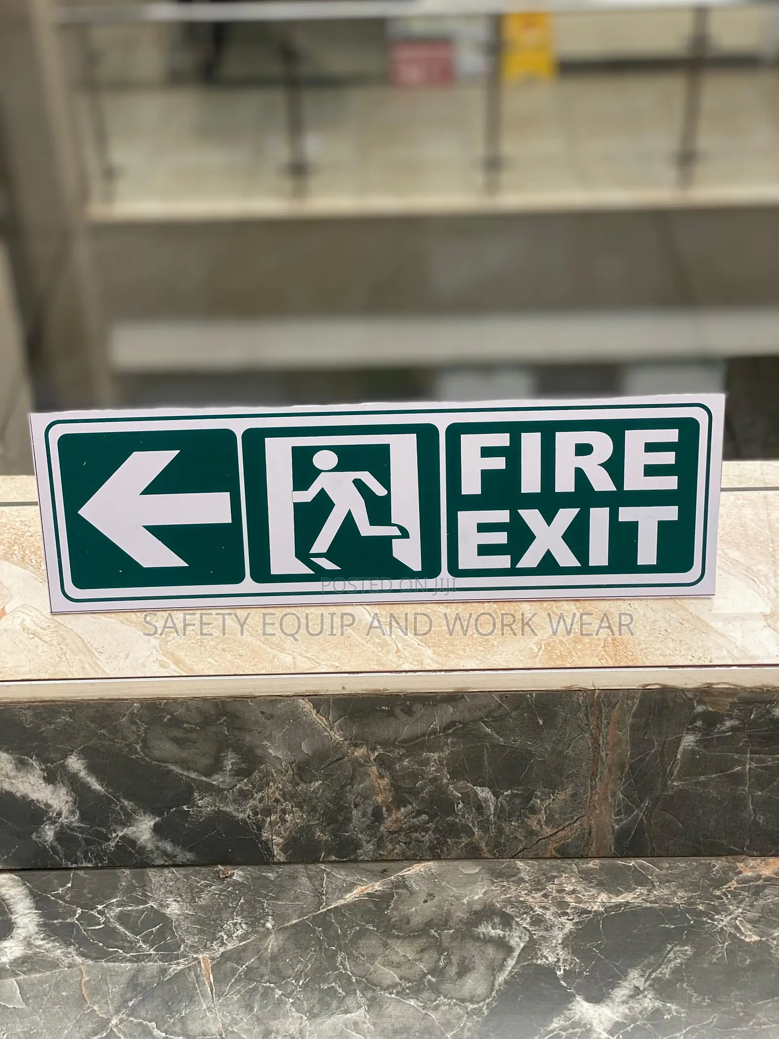 Fire Exit Sign – Slim Left Arrow Format For Tight Spaces
