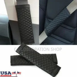 2pcs Pun Leather Car Seat Shoulder Belt Pad Cover