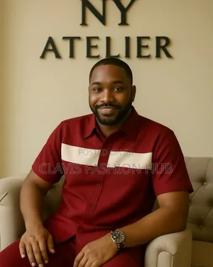 African Luxe Men Shirt -Maroon White