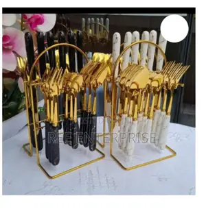 Superior Quality 24 PCS Marble White Cutlery