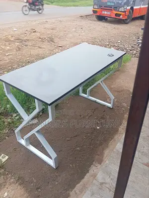 White Double Stand Office Desk