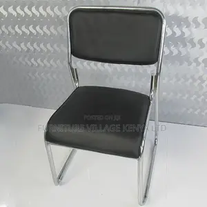 Office Chair: Chrome Stacked Office Leather Mesh Staff