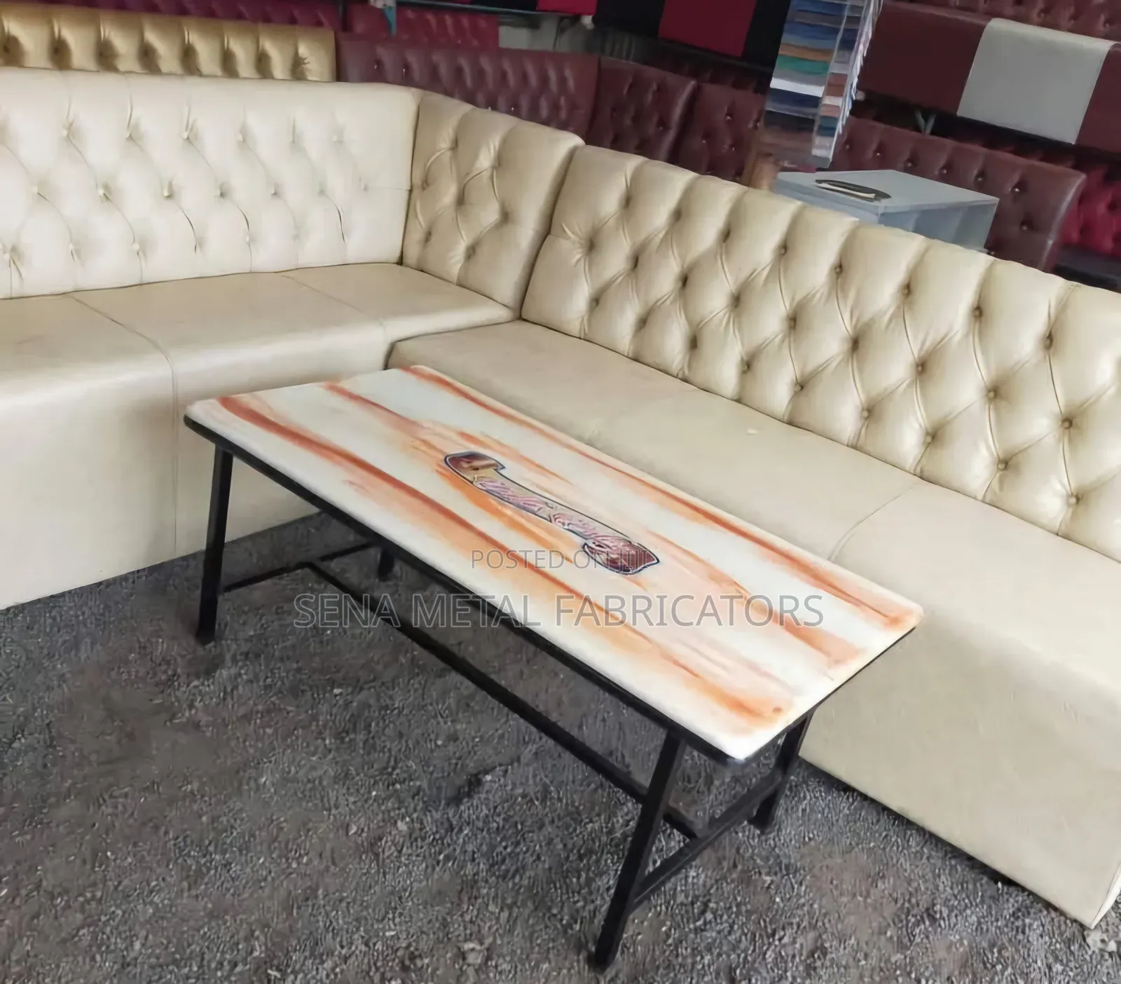 Set of 2 Couches With a Table for a Bar.