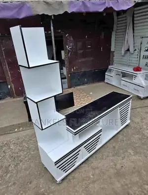 Black and White Tv Stand and Side Decor
