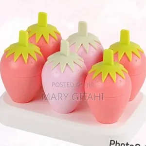 6 Grids Strawberry Ice Cream Popsicle Mold