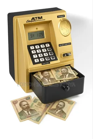 Mini Atm Piggy Bank for Kids Money Deposit Box