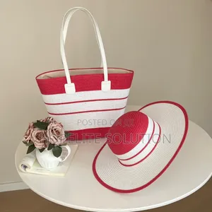 Summer Wooven Beach Bag and Hat