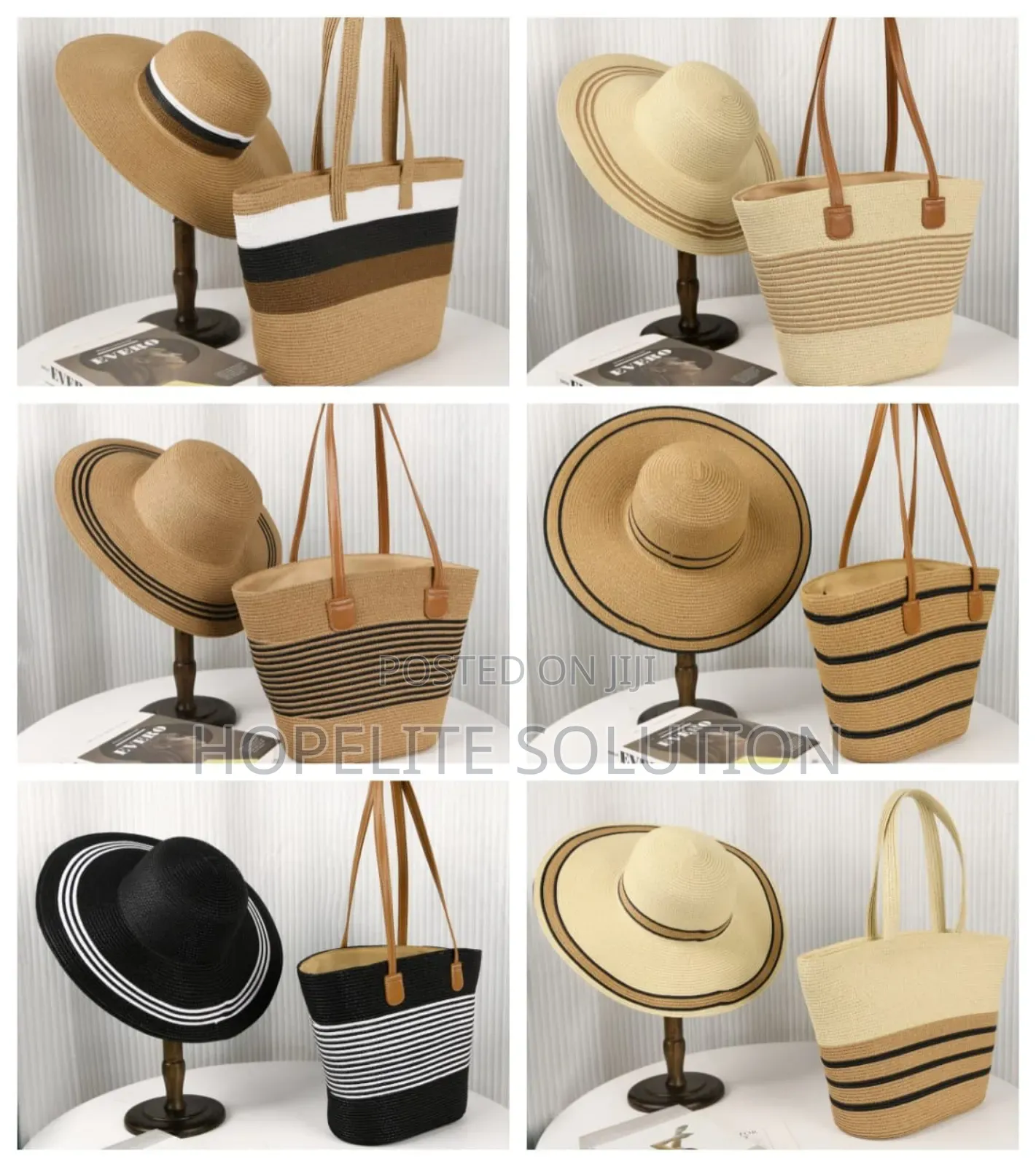 Summer Wooven Beach Bag and Hat