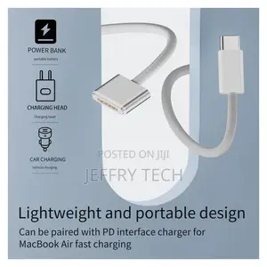 Usb Type-C Pd Cable for Macbook Pro Air, Magsafe 3, A, 140w