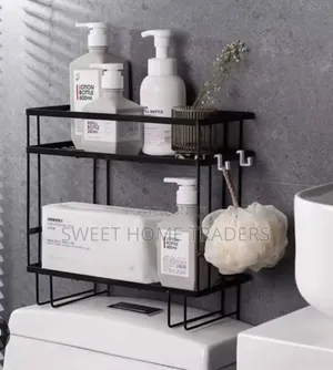 High Quality Mettalic 2 Tier Over the Toilet Storage Rack