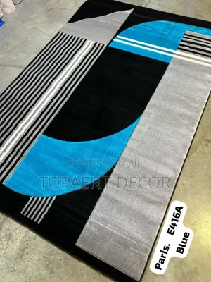 Blue,Black and Greyish Paris House Carpets