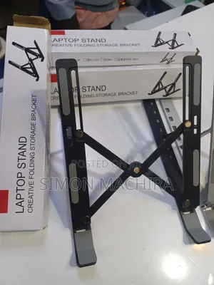 Black Foldable Metallic Laptop Stand