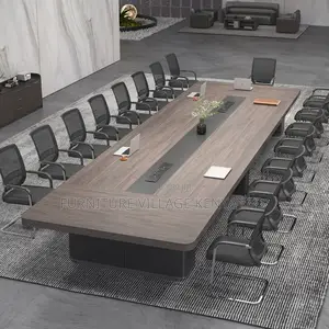 Office Table: Large Solid Wood Meeting Table – Seats 12-14