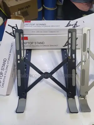 Foldable Silver Metallic Laptop Stand Bracket.