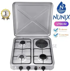 Nunix Table Top Cooker 3 Gas + 1 Electric Burner Stove