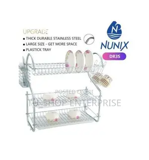 Nunix Dish Rack - 3 Tier + Drain Board