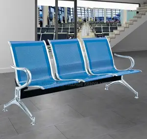 Office Bench: 3-seater Metallic Public Seating Bench