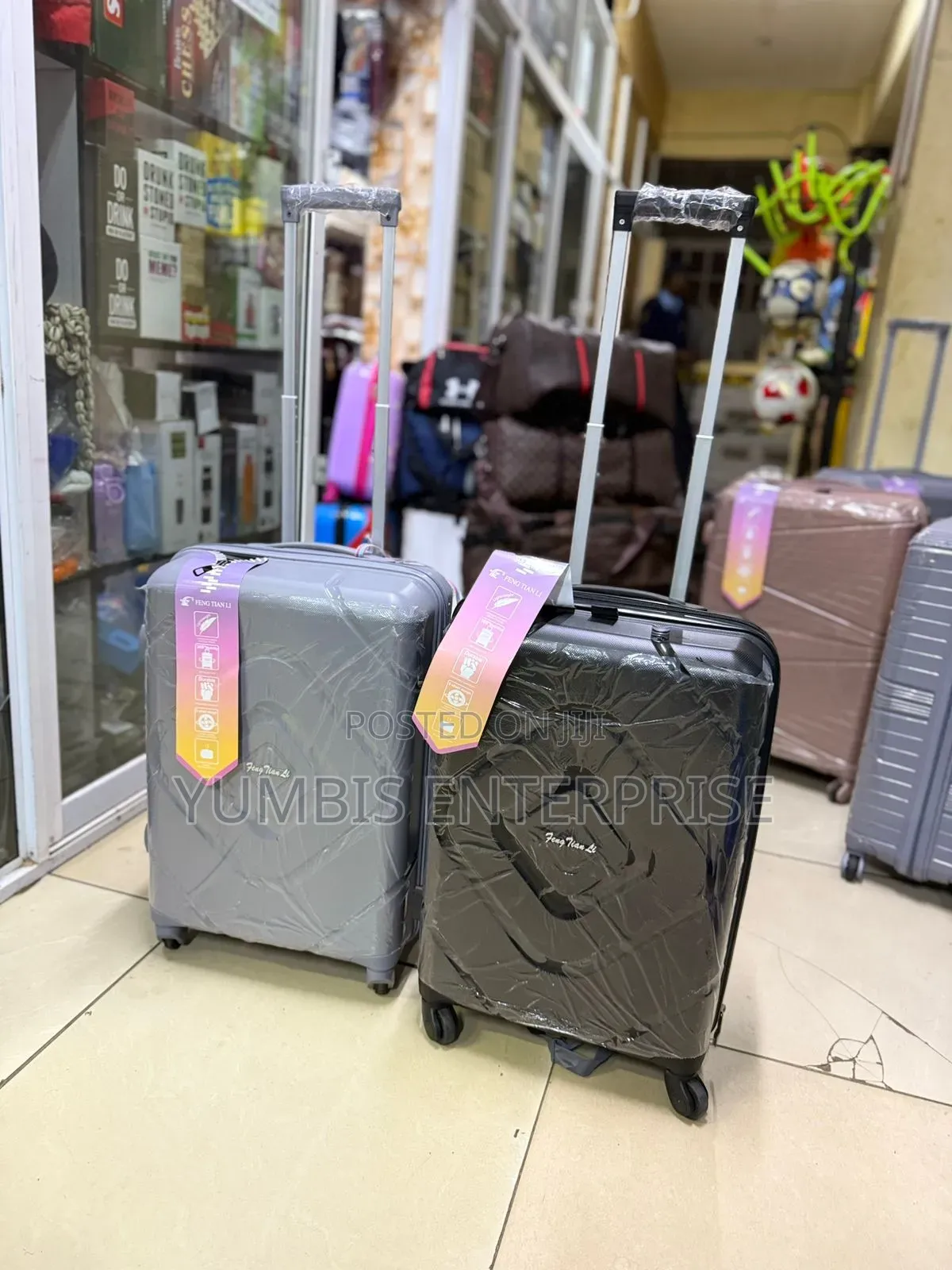 Black, Grey Cabin Size Rubber Small Suitcase at 2500