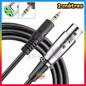 2m Professional Microphone Cable – 3.5mm Jack Male to 3-Pin