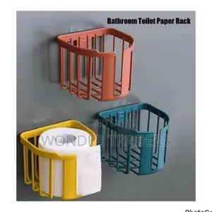 *Punch-Free Toilet Paper Holder Shelf Bathroom Kitchen Tiss