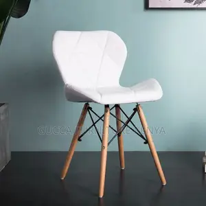 Home Chairs:Eames Padded Side Chair With Wood Grain Legs