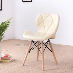 Dining Chair: Cushioned Side Eames Chair With Faux Wood Legs