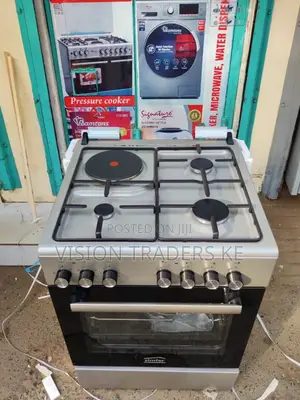 *Simfer Standing Cooker 60x60cm 3gas + 1electric – Inox Grey