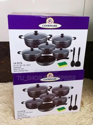 Cooking Pot!!?Tc 14 Pieces Non-Stick Black Coated /Sufuria